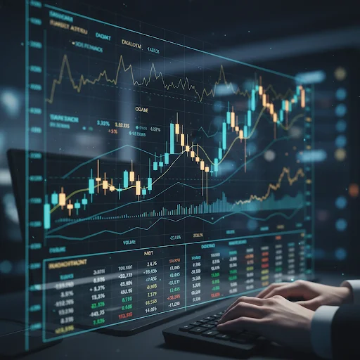 Gráfico de análisis económico y perspectivas globales
